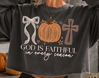 God Is Faithful In Every Season Png, Retro Christian Fall Png, Coquette Thanksgiving Png, Pumpkin Bible PNG, Religious Fall Doodle Png,Jesus