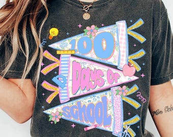 Preppy Teacher 100 Days of School Floral Pennants Glitter Png, Coquette Bow Teacher Doodle Png, Teach Love Inspire Png, Leopard Checkered
