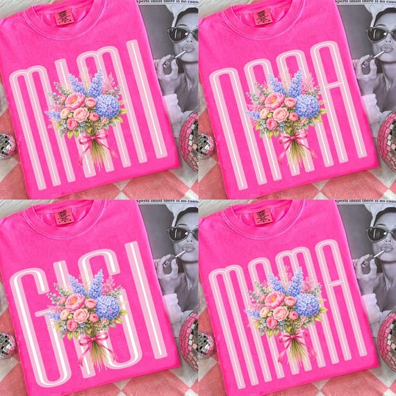 Striped Retro Mama Floral Coquette Bow Glitter Png Bundle, Trendy Disty Floral Mama Png, Mimi Gigi Nana Floral Varsity Png, Cottagecore Mama