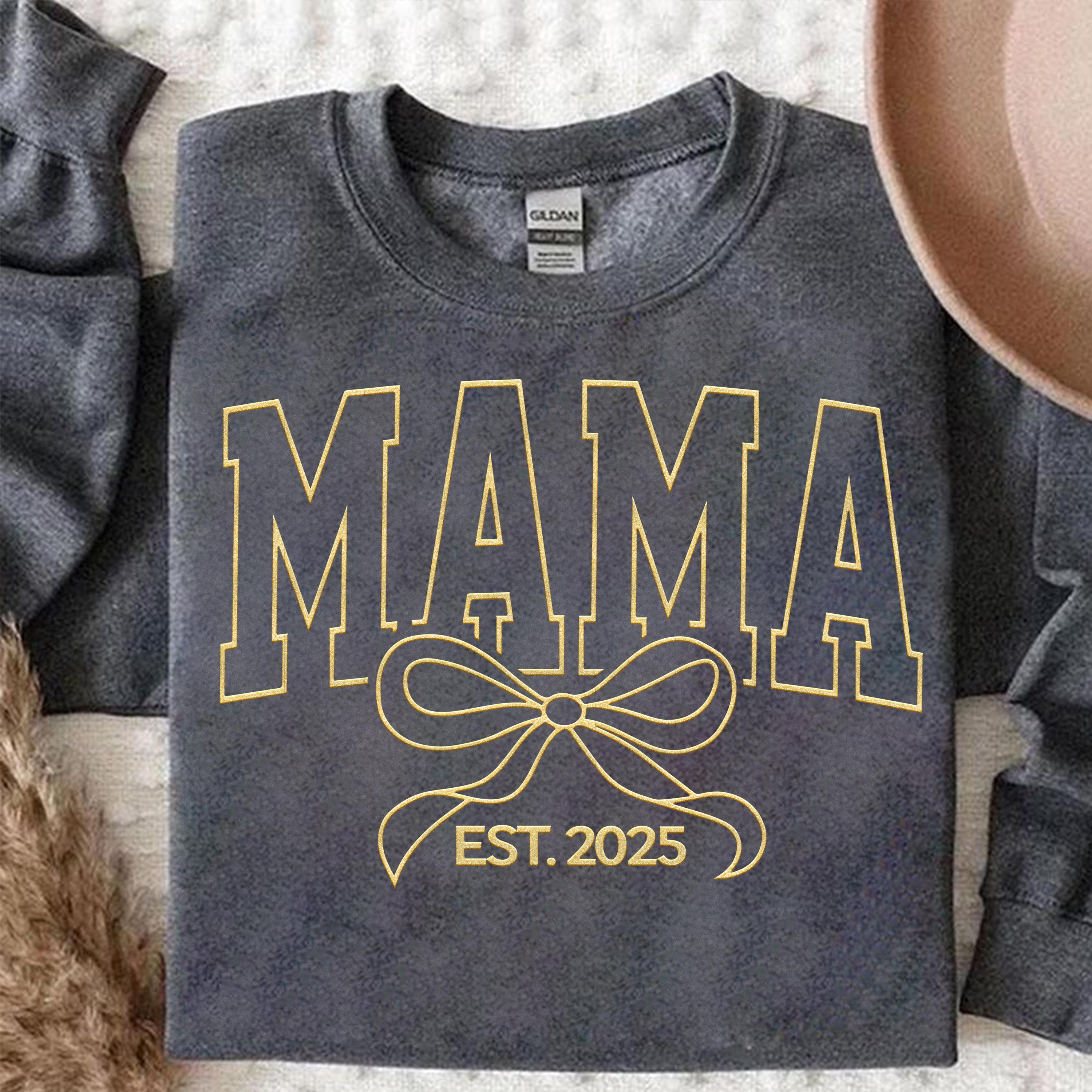Mama Bow Varsity PNG, Mother Day Png, Mama Coquette Bow Glitter png, Soft Girl Aesthetic Png, Coquette Mama Est 2025, New Mom