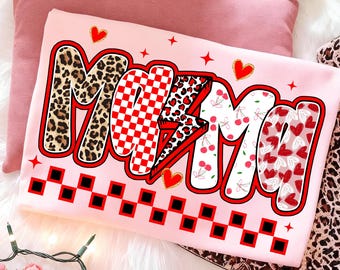 Preppy Mama Valentine Glitter Png, Png damier de la Saint-Valentin, Saint-Valentin léopard png, coeur Saint-Valentin Png, mignon Saint-Valentin Png, Preppy Vday Png
