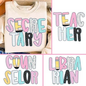 Retro Back To School PNG Bundle, School Occupations png, First Day of School png, Teacher Shirt, Gift for Teacher, Digital Download