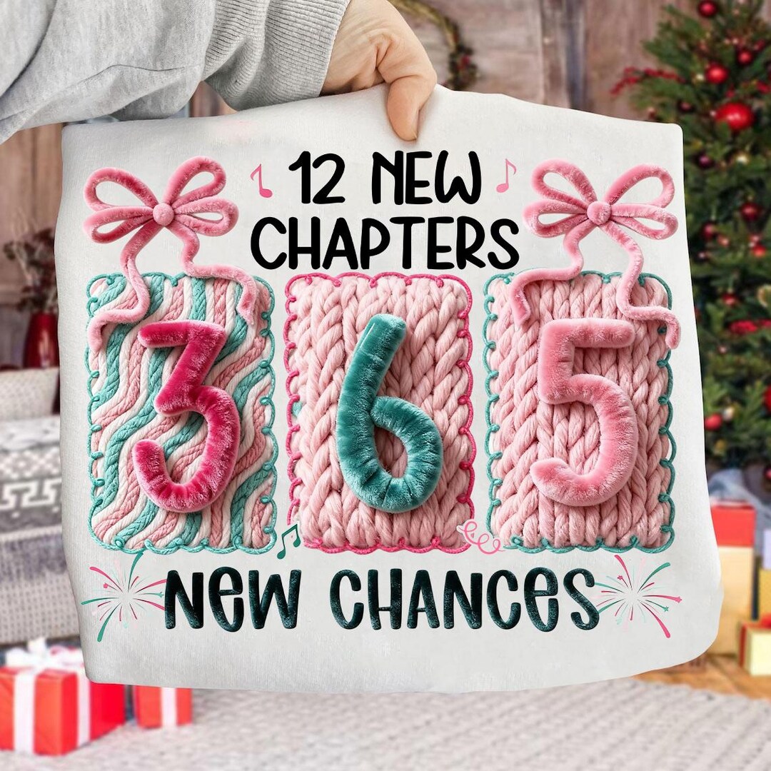 Happy New Year 2026 Png, 12 New Chapters 365 New Chances Faux Yarn Png ...