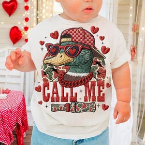 Faux Yarn Crochet Boy Valentines png, Boy Duck Hunting Design, Kid Valentines png sublimation, Call Me png, Toddler Valentines, Png for Boys