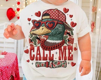 Faux fil au crochet garçon Saint-Valentin png, conception de chasse au canard garçon, sublimation png pour enfant Saint-Valentin, appelez-moi png, Saint-Valentin pour tout-petit, png pour garçons