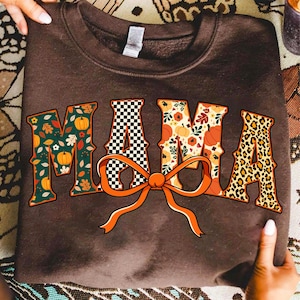 Checkered Fall Mama Png, Autumn Png, Fall Png, Retro Fall Mom Sublimation Design, Fall Season Png, Leopard Fall Png, Preppy Cozy Fall Png