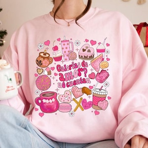 Calorias de amor No Cuentan Png, Mexican Valentine png, Cafecito y Chisme Valentine&#39;s Day PNG, Concha Valentine&#39;s Day Png, Candy Valentines