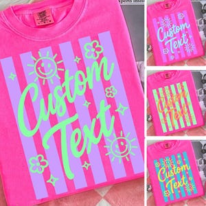 Custom Text Summer Striped Png, Beach Life Png Bundle, Sweet Summer Time PNG, Neon Trendy Summer Vibes, Distressed Beach PNG,Salty Png image 1