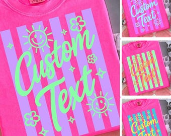 Custom Text Summer Striped Png, Beach Life Png Bundle, Sweet Summer Time PNG, Neon Trendy Summer Vibes, Distressed Beach PNG,Salty Png