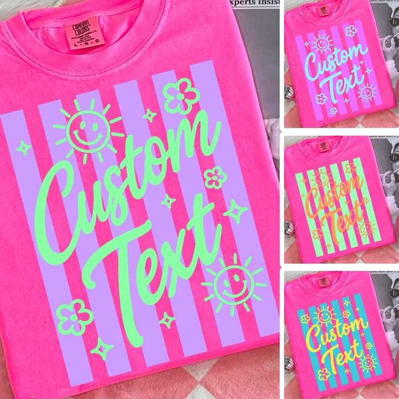 Custom Text Summer Striped Png, Beach Life Png Bundle, Sweet Summer Time PNG, Neon Trendy Summer Vibes, Distressed Beach PNG,Salty Png image 1
