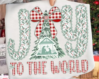 Joy To The World Png, Coquette Nativity Scene Christmas Tree png, Oh Holy Night png, Christian Christmas, Jesus Christmas, Christian png