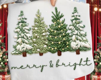 Faux Yarn Merry and Bright PNG, Yarn Christmas Tree Png, Chunky Knit Coquette Bow Christmas Png, Realistic Yarn Holiday Sublimation