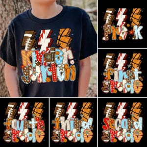 Retro Back to School BoysPNG Bundle, Kindergarten Kid , Pre-K to Fourth Grade, Baseball Basketball , Lightning Bolt School Boy Sport School