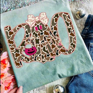 Preppy BOO Ghost Camo Brushstroke Faux Glitter PNG, Ghost Halloween Png, Hunting Boo, Spooky Season Png, Halloween Png, Spooky Sublimation
