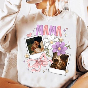Custom Floral Frame Photo Png, Mothers Day Png, Add Your Photos, Mama Floral Coquette Bow Png, Hand drawn, Mama with Kids Photo, Sublimation