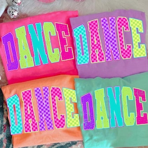 Retro Neon Checkered DANCE png, Neon Dance Mom Distressed Sublimation, Cute Cheer Mom Design, Dance Ballet, Ballet Mama,Ballet Dance Mom
