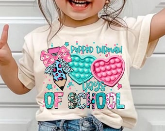 Popped Through 100 Days Of School Png, 100 Days of School Png, Poppin Png, 100 Days Smarter png, Student Png, School Png for Girls