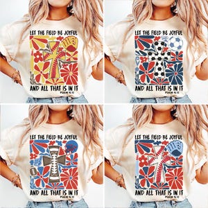 Let The Field Be Joyful png, boho baseball png, baseball png, Christian png, bible verse png, boho Christian, retro baseball png, game day