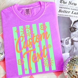 Custom Text Summer Striped Png, Beach Life Png Bundle, Sweet Summer Time PNG, Neon Trendy Summer Vibes, Distressed Beach PNG,Salty Png image 2