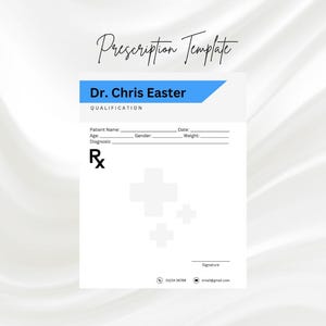 Doctor Prescription pad Template, Prescription Form, Prescription Sheet, Rx Prescription Notepad