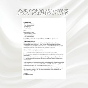 Carta de disputa de cobro de deuda, carta de disputa de deuda, carta de validación de deuda PDF
