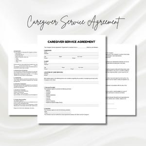 Editable Caregiver Contract, Nanny Contract Template, Caregiver Agreement, Caregiver Invoice Template, Nanny Form