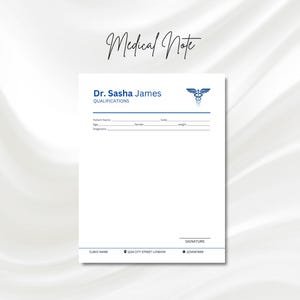 Doctor Prescription pad Template, Prescription Form, Prescription Sheet, Rx Prescription Notepad