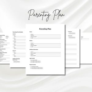 Elternschaftsplan-Vorlage, druckbare Elternplan-Formular, Sorgerechtsvereinbarung, Kindpflege-Formular PDF