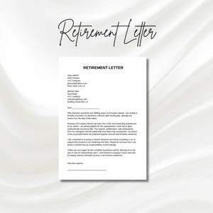 Retirement Letter Template, Letter of Retirement, Resignation Letter, Retirement Notice
