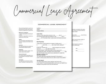 Commerciële leaseovereenkomst, leaseovereenkomst commercieel onroerend goed, eenvoudige leasesjabloon, pdf-commercieel leasecontract