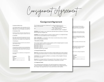 Contrat de consignation modifiable, contrat de consignation de produit, contrat de consignation, formulaires de dépôt-vente