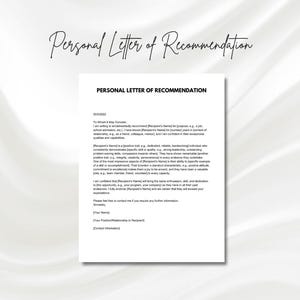 Carta de recomendación profesional, carta de recomendación, carta de recomendación de carácter, carta de referencia