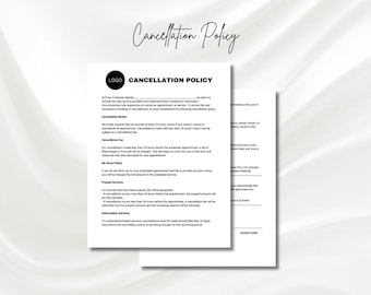 Editable Cancellation Policy, Spa Cancellation Policy, Hair Lash Tech Form, Esthetician Form