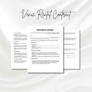 Veranstaltungsort-Mietvertrag, Veranstaltungsort-Mietform-Formular, Vertrag über Veranstaltungsort, Vorlage für eine Vereinbarung über den Ort der Hochzeit