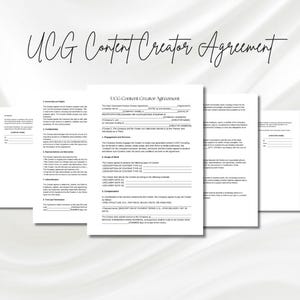 UCG Creator Agreement, UGC Contract Template, User Generated Content, Influencer Contract Template