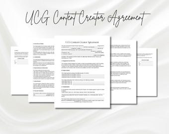 UCG Creator Agreement, UGC Contract Template, User Generated Content, Influencer Contract Template