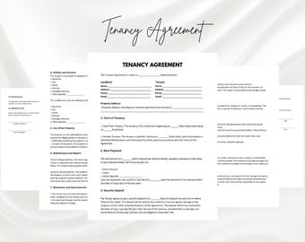Editable Tenancy Agreement, Simple Tenancy Contract, Lease Agreement, Landlord Contract PDF