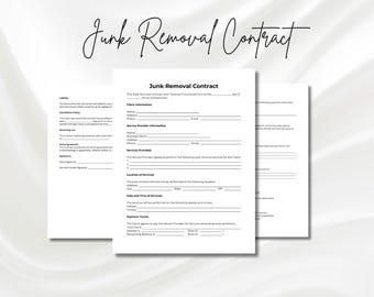 Contrato de retiro de basura, acuerdo de retiro de basura, acuerdo de servicio de retiro de basura, contrato de retiro de escombros