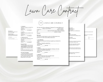 Editable Lawn Care Contract, Lawn Service Contract, Landscaping Contract, Moving Contract, Landscaping Agreement PDF