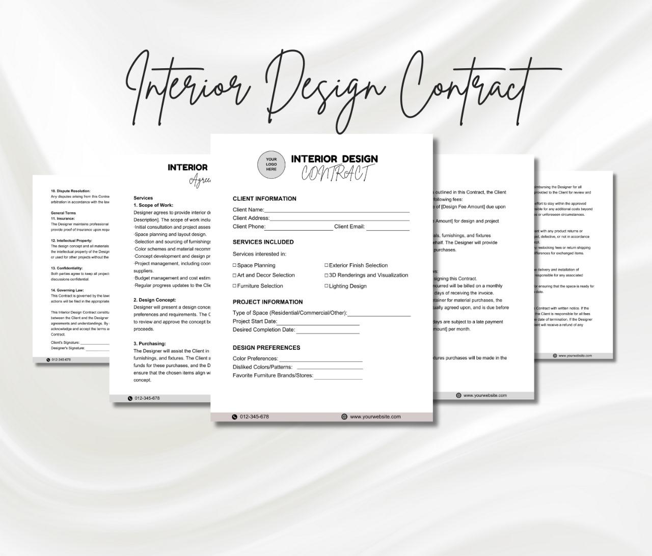 Interior Design Contract Template, Interior Designer Service Agreement ...