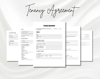 Editable Tenancy Agreement, Simple Tenancy Contract, Lease Agreement, Landlord Contract PDF