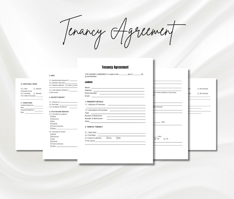 Editable Tenancy Agreement, Simple Tenancy Contract, Lease Agreement ...