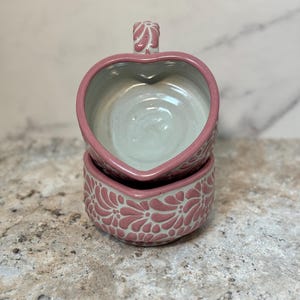 Taza de Barro, Talavera Mug (1pc) Barro Cup, Taza Chocolatera, Taza de café, taza de te. Taza de Barro en forma de corazón