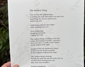 Poetry Print: "The Saddest Thing"