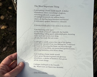 Poetry Print: "The Most Important Thing"