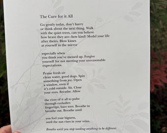 Poetry Print: "The Cure for it All"