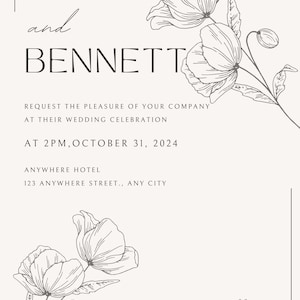 Black and White Wedding Invite