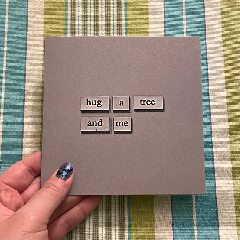 Hug a Tree Blank Greeting Card - Etsy
