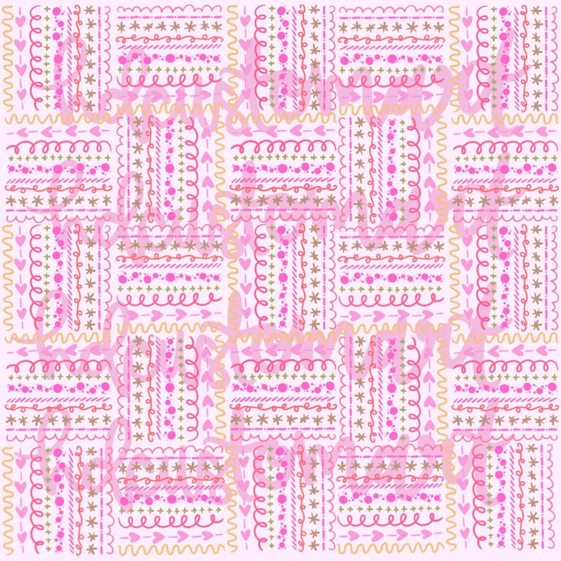 Digital Download, Pink Quilt Doodle Pattern - Etsy