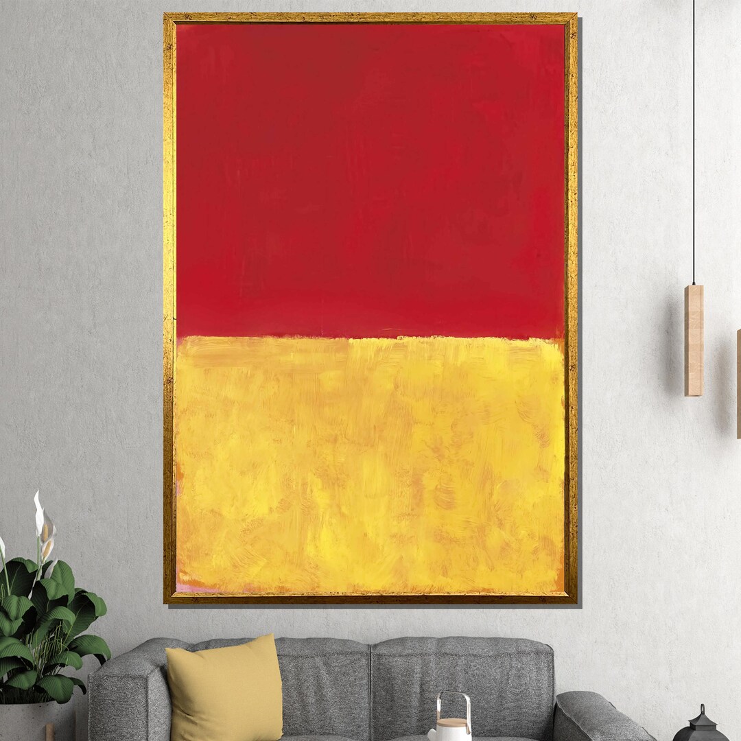 Mark Rothko Abstract Canvas Art - Red and Yellow Wall Painting, Modern ...